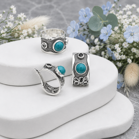 Серебряные серьги  Батискаф 